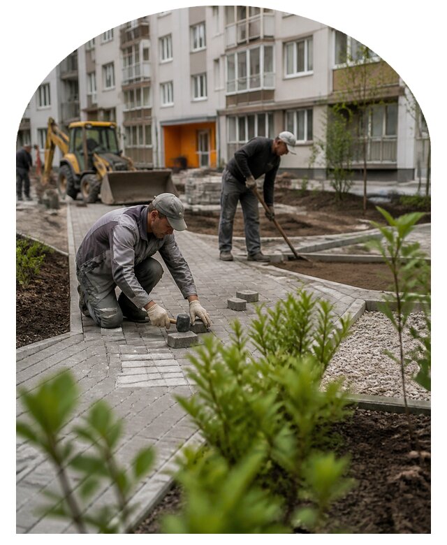 Благоустройство двора многоквартирного дома в Северодвинске